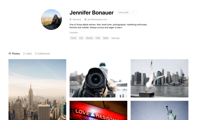Screenshot Unsplash Jennifer Bonauer